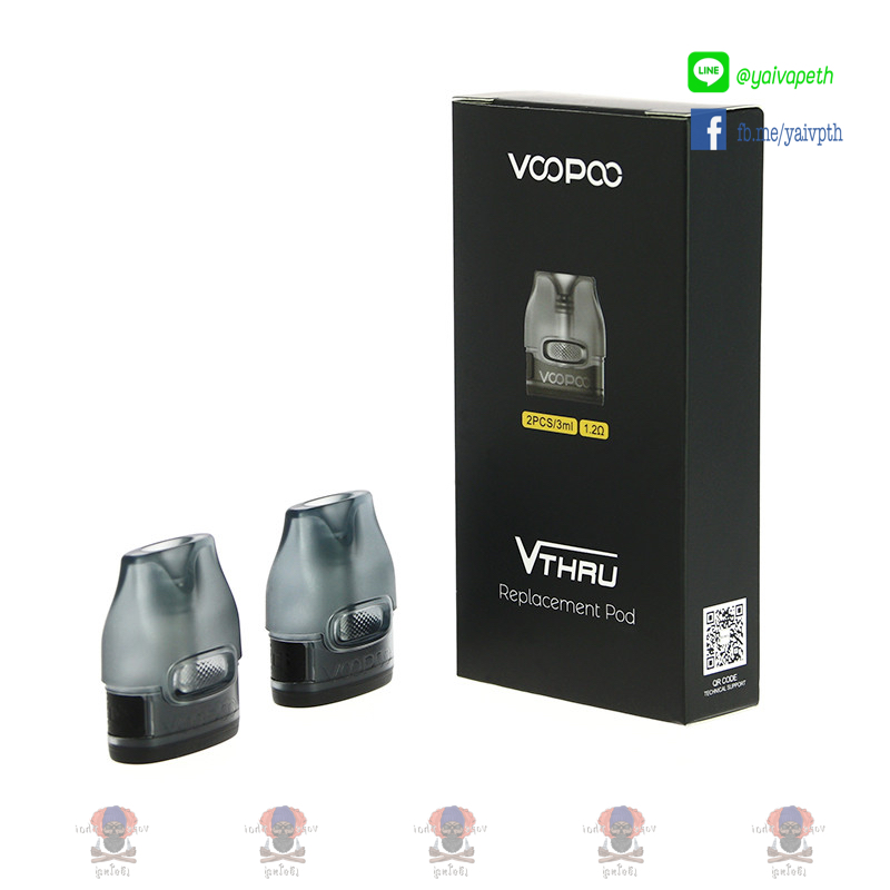 หัวพอต Voopoo V Thru Pro Replacement Pod Cartridge 0.7 & 1.2 ohms (2 ชิ้น/แพ็ค)